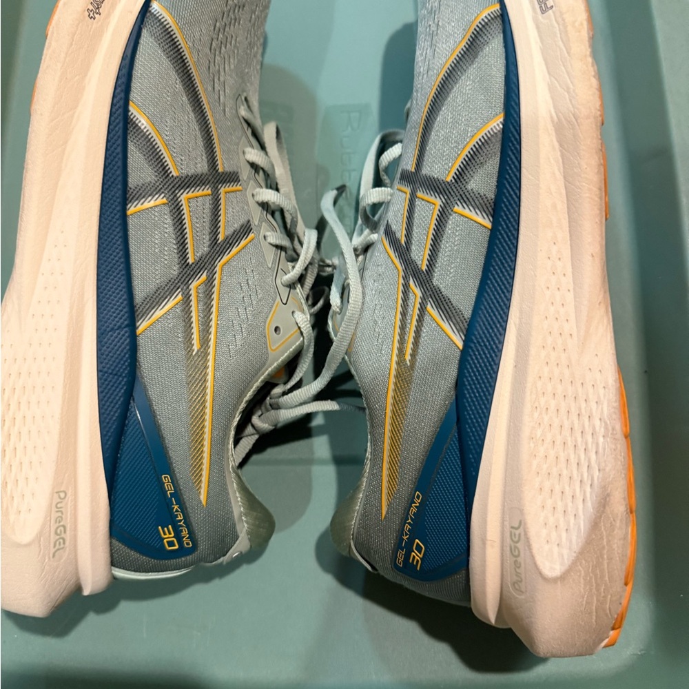 Asics Men's Gray and Blue Athletic Shoes